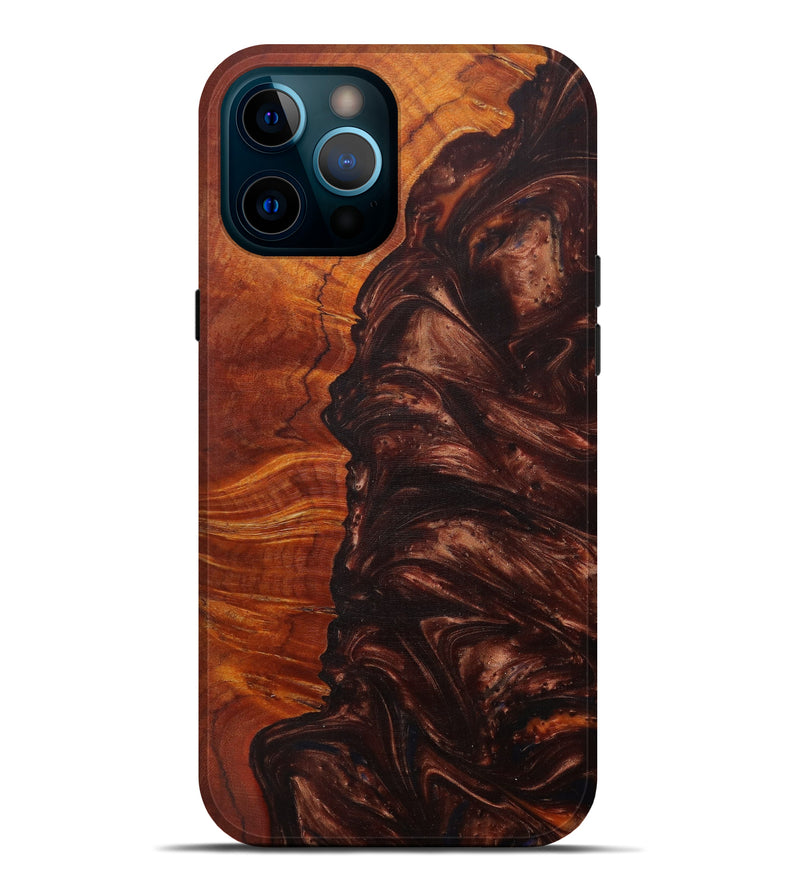 iPhone 12 Pro Max Wood+Resin Live Edge Phone Case - Hellen (Metallic, 584089)