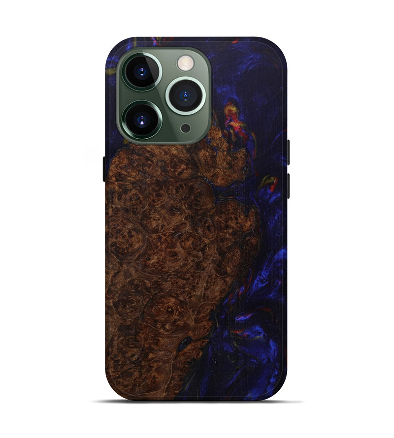 iPhone 13 Pro Wood+Resin Live Edge Phone Case - Saroj (Dark Blue, 585594)