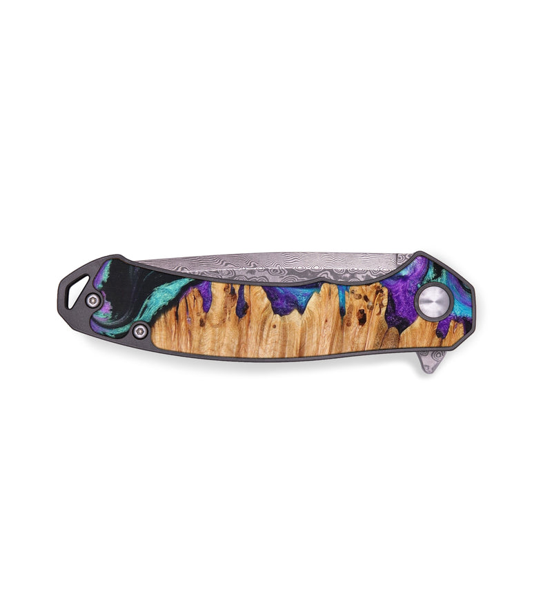 EDC Wood+Resin Pocket Knife - Ollie (Purple, 640321)