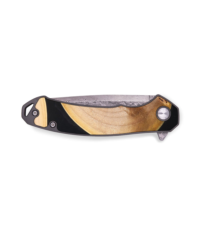 EDC Wood+Resin Pocket Knife - Marcos (Black & White, 636947)