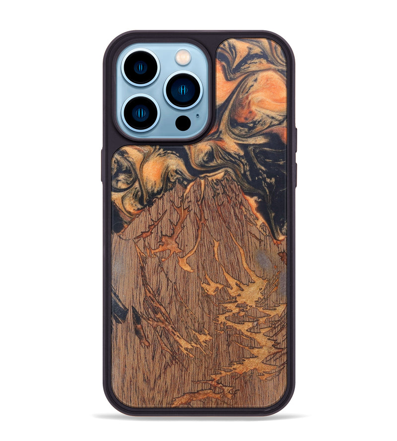 iPhone 14 Pro Max Wood+Resin Phone Case - Sammy (Lava, 627364)