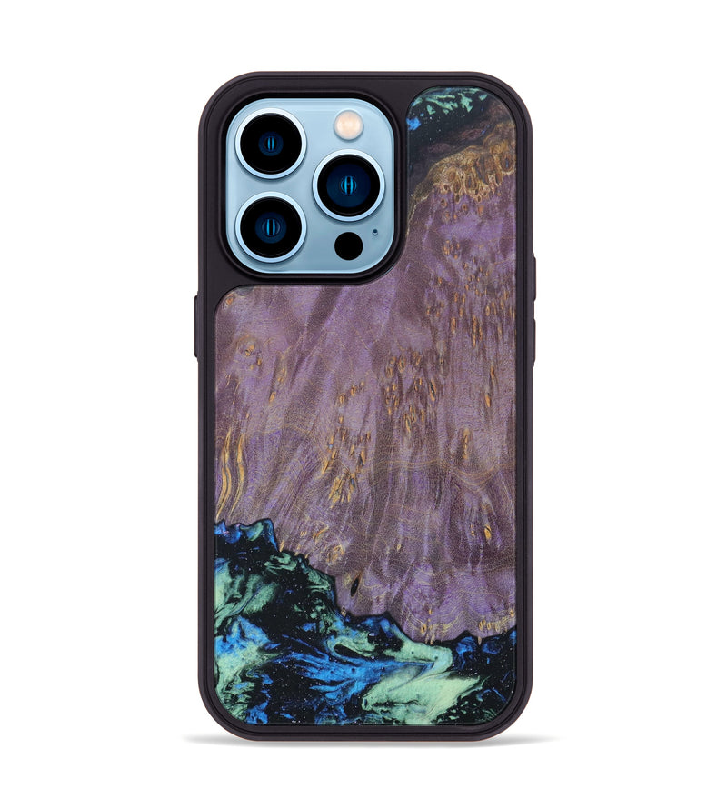 iPhone 14 Pro Wood+Resin Phone Case - Tim (Aurora, 621282)