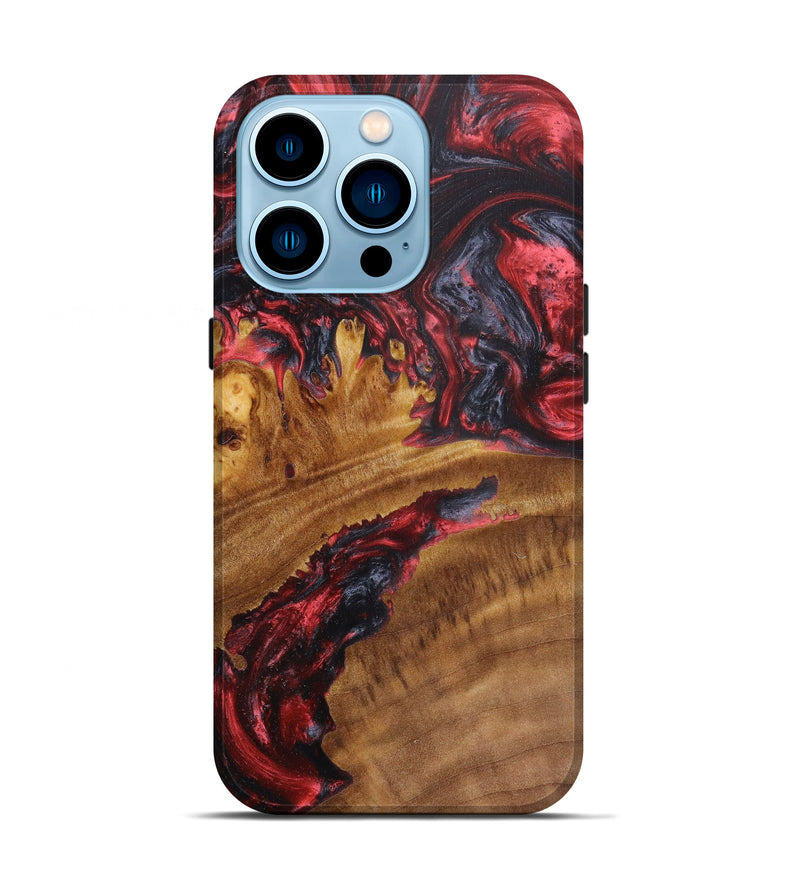 iPhone 14 Pro Wood+Resin Live Edge Phone Case - Kay (Red, 635110)