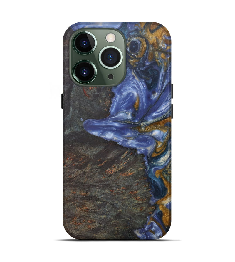 iPhone 13 Pro Wood+Resin Live Edge Phone Case - Randall (Light Blue, 576789)