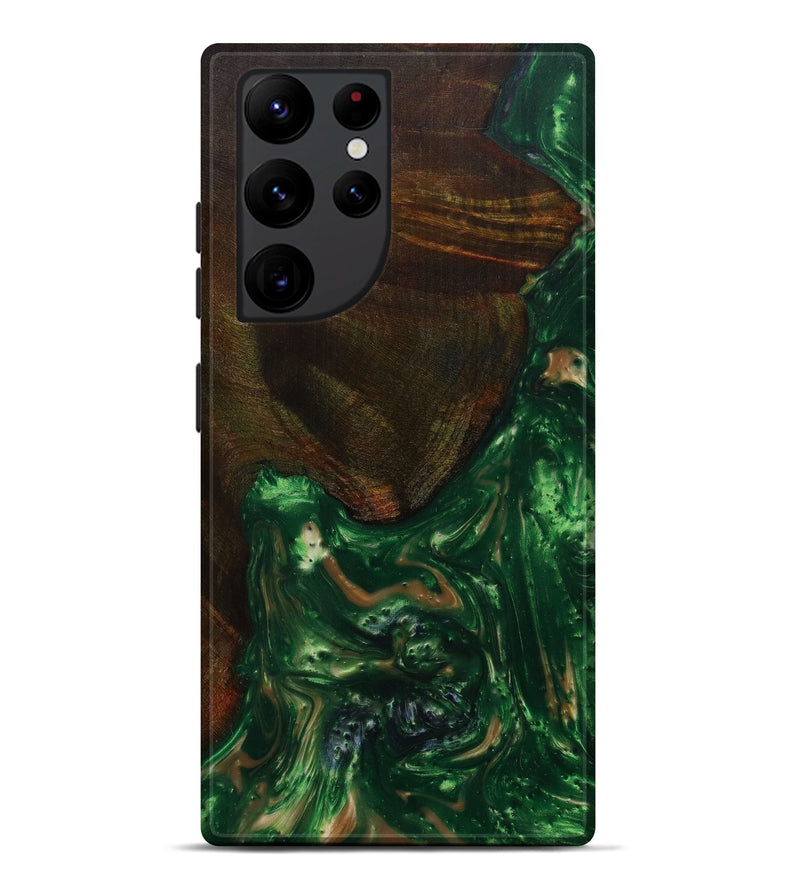 Galaxy S22 Ultra Wood+Resin Live Edge Phone Case - Brandie (Dark Green, 588734)