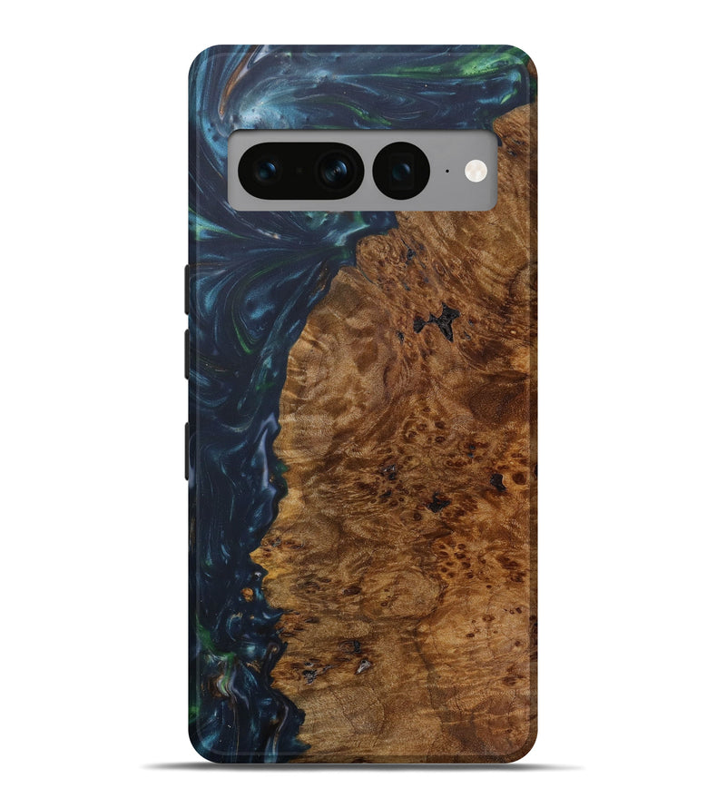Pixel 7 Pro Wood+Resin Live Edge Phone Case - Abel (Green, 641748)