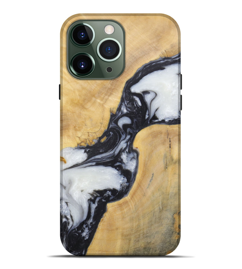 iPhone 13 Pro Max Wood+Resin Live Edge Phone Case - Garan (Black & White, 576795)