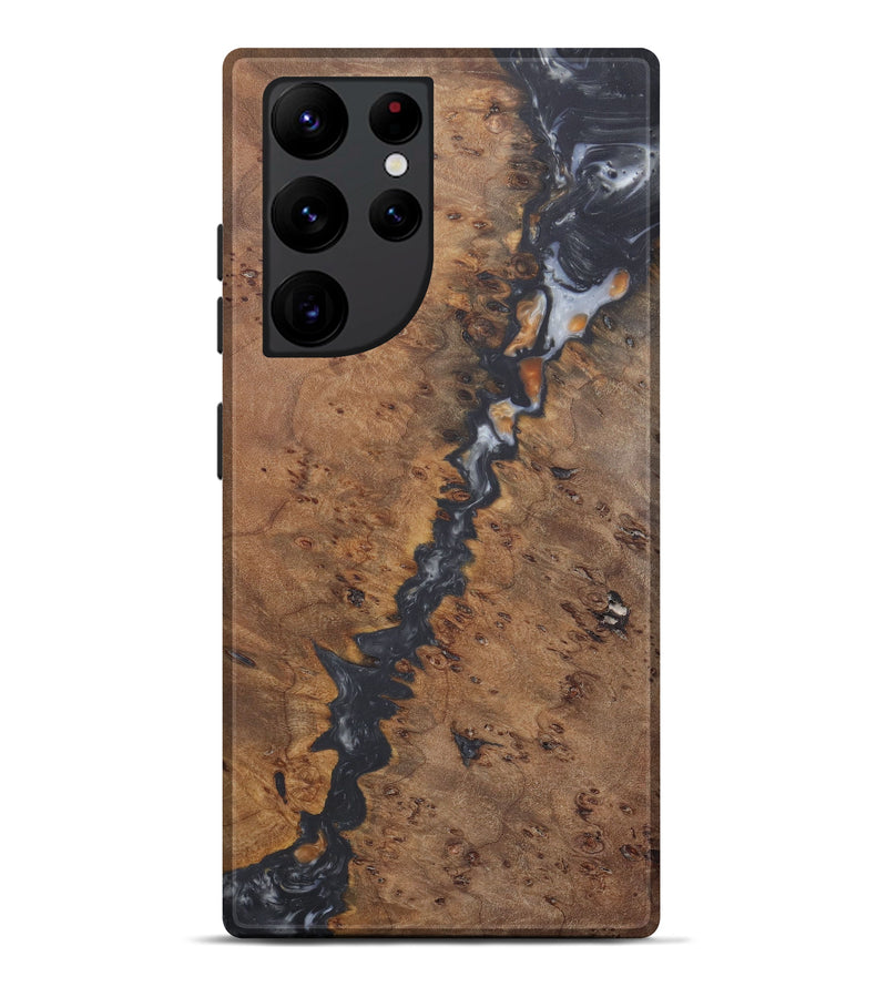 Galaxy S22 Ultra Wood+Resin Live Edge Phone Case - Ginnifer (Black & White, 576799)