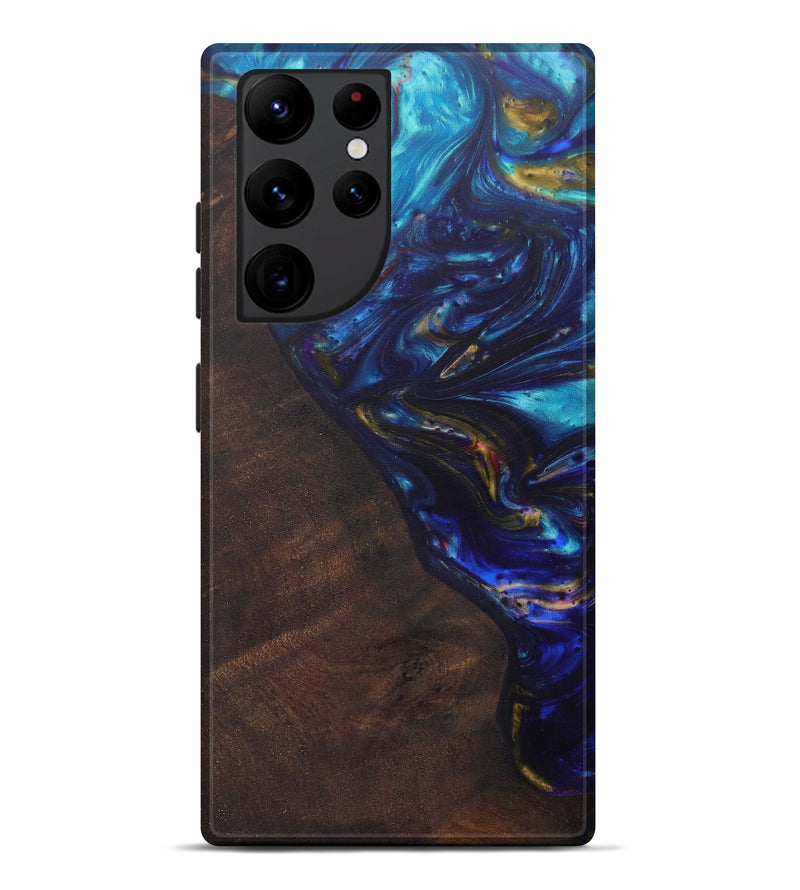 Galaxy S22 Ultra Wood+Resin Live Edge Phone Case - Lethia (Light Blue, 577456)