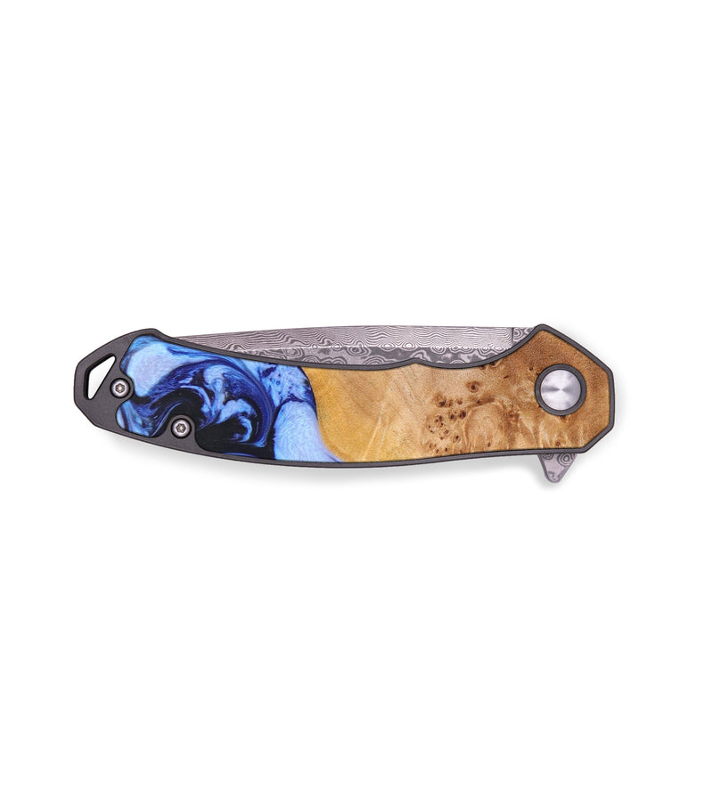 EDC Wood+Resin Pocket Knife - Cynthia (Blue, 636344)