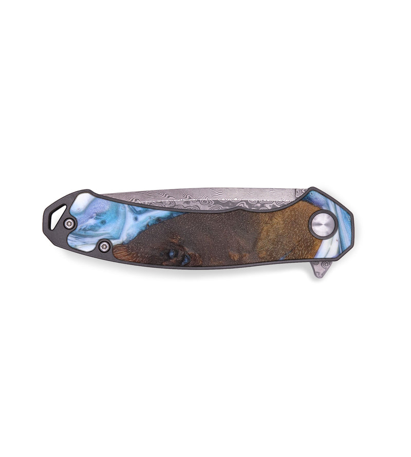 EDC Wood+Resin Pocket Knife - Clifford (Blue, 636429)