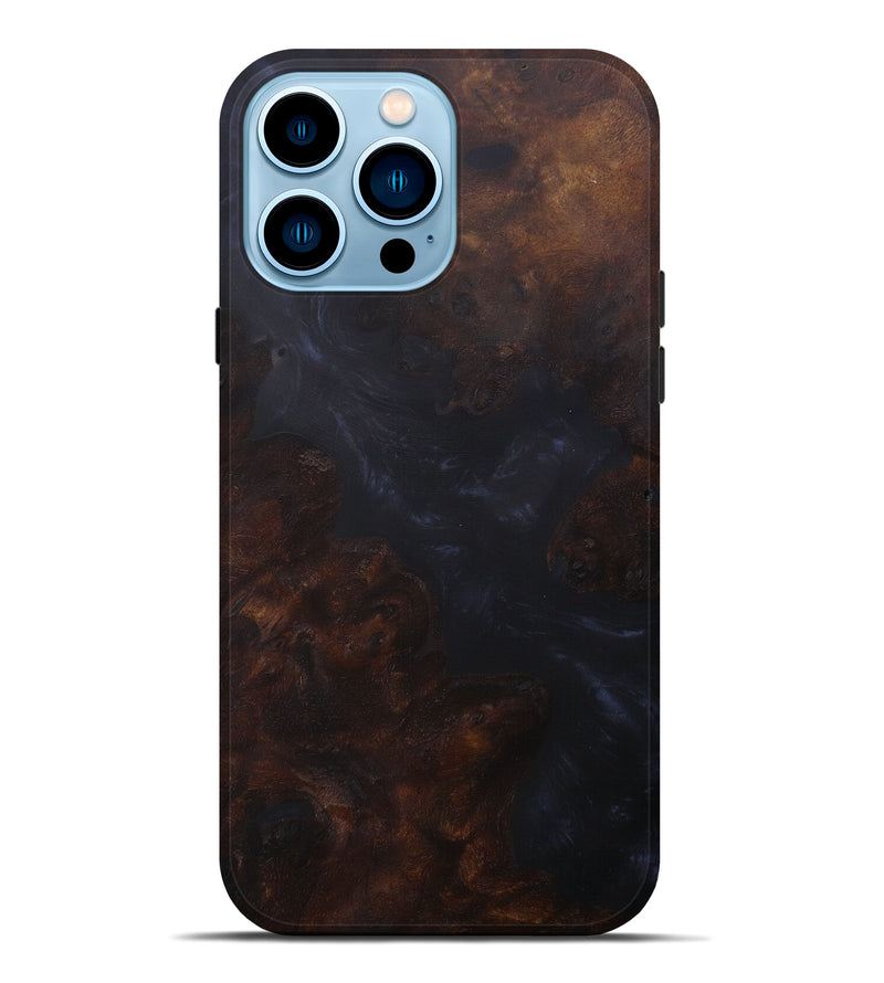 iPhone 14 Pro Max Wood+Resin Live Edge Phone Case - Shlomo (Pure Black, 586756)