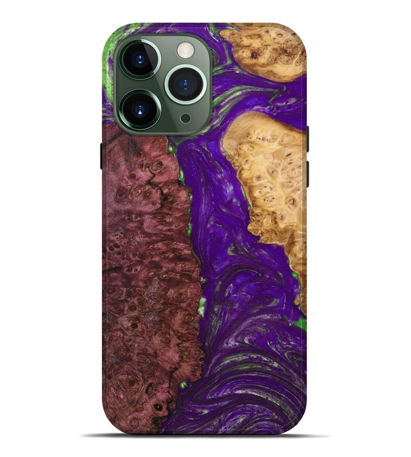 iPhone 13 Pro Max Wood+Resin Live Edge Phone Case - Angelica (Purple, 639581)