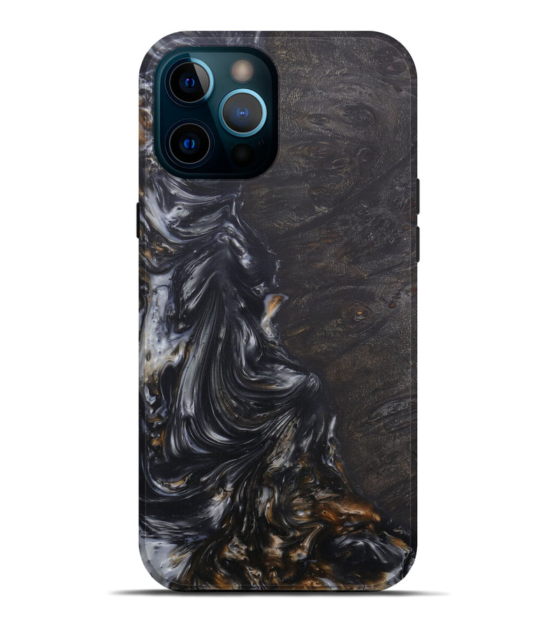 iPhone 12 Pro Max Wood+Resin Live Edge Phone Case - Sika (Metallic, 576773)