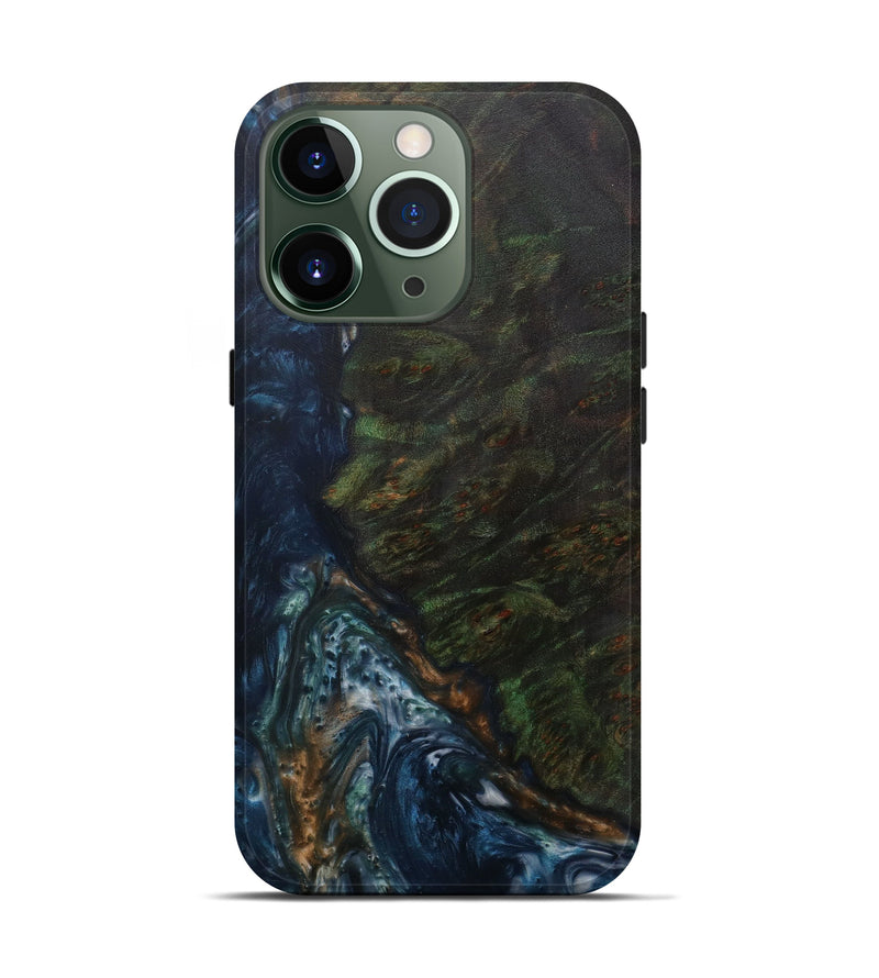 iPhone 13 Pro Wood+Resin Live Edge Phone Case - Supriya (Dark Blue, 586290)