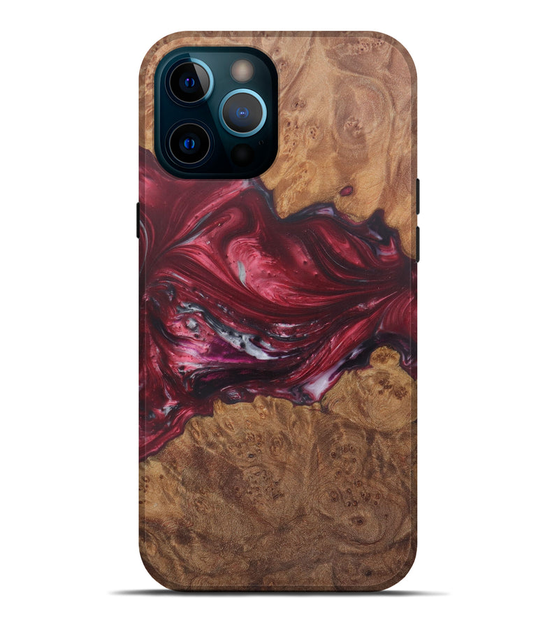 iPhone 12 Pro Max Wood+Resin Live Edge Phone Case - Ichiro (Dark Red, 579172)