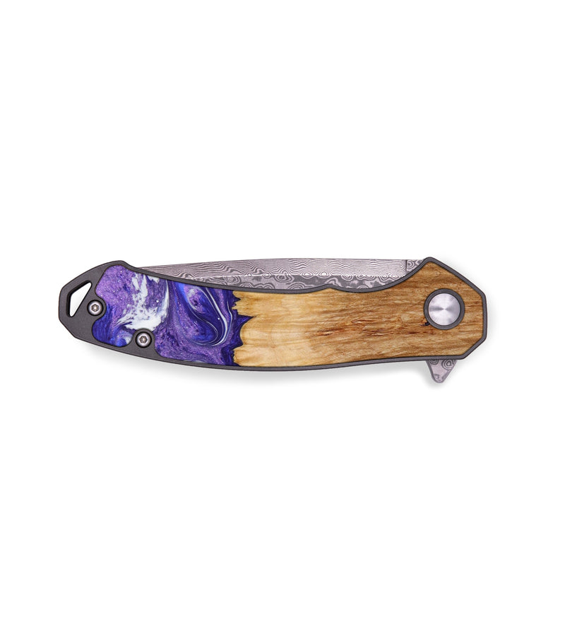 EDC Wood+Resin Pocket Knife - Kaylani (Purple, 641495)