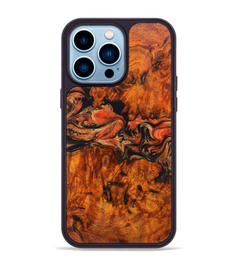 iPhone 14 Pro Max Wood+Resin Phone Case - Alia (Lava, 627061)