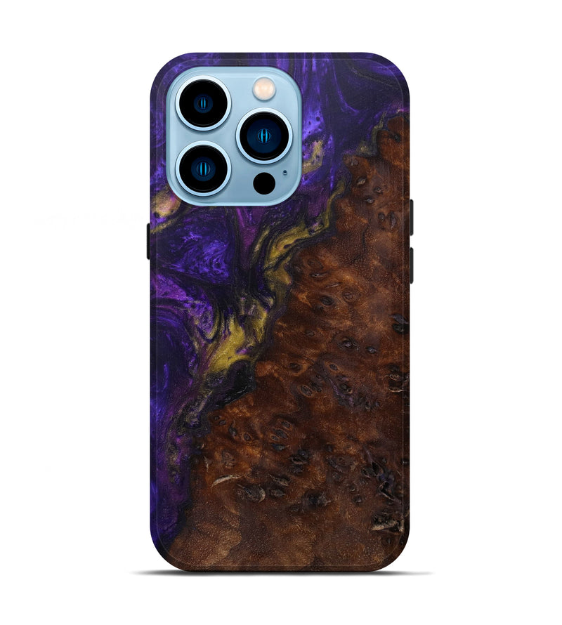 iPhone 14 Pro Wood+Resin Live Edge Phone Case - Channa (Purple, 584064)