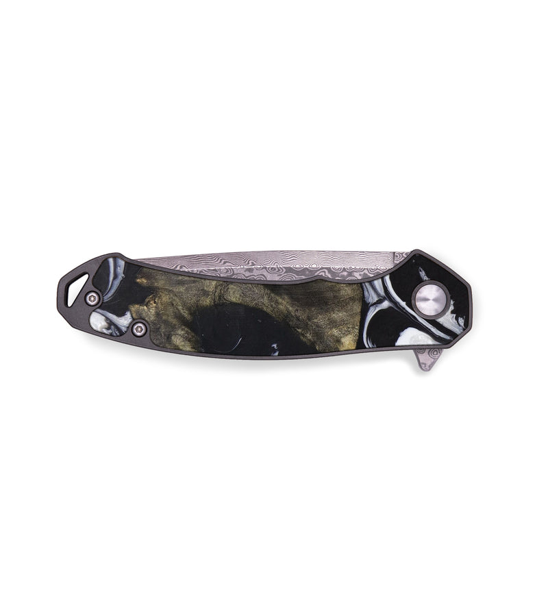 EDC Wood+Resin Pocket Knife - Tyrese (Black & White, 636928)