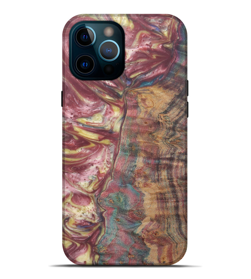 iPhone 12 Pro Max Wood+Resin Live Edge Phone Case - Blythe (Dark Red, 576779)