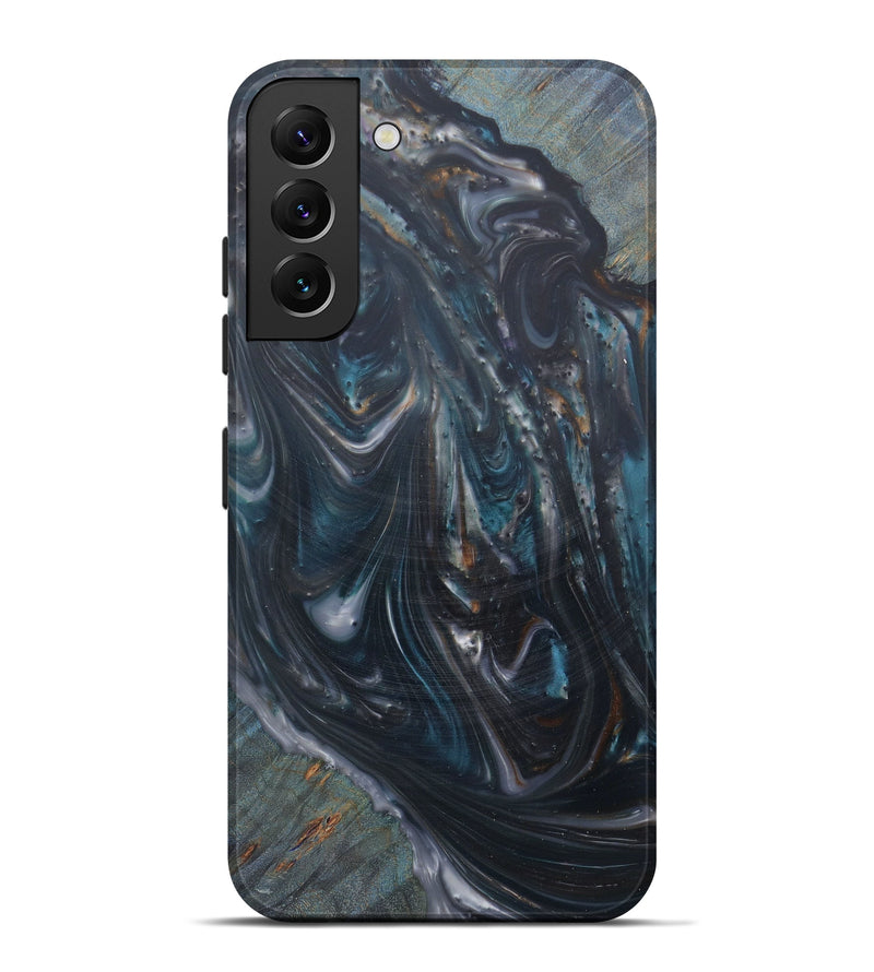 Galaxy S22 Plus Wood+Resin Live Edge Phone Case - Mahala (Black & White, 577495)