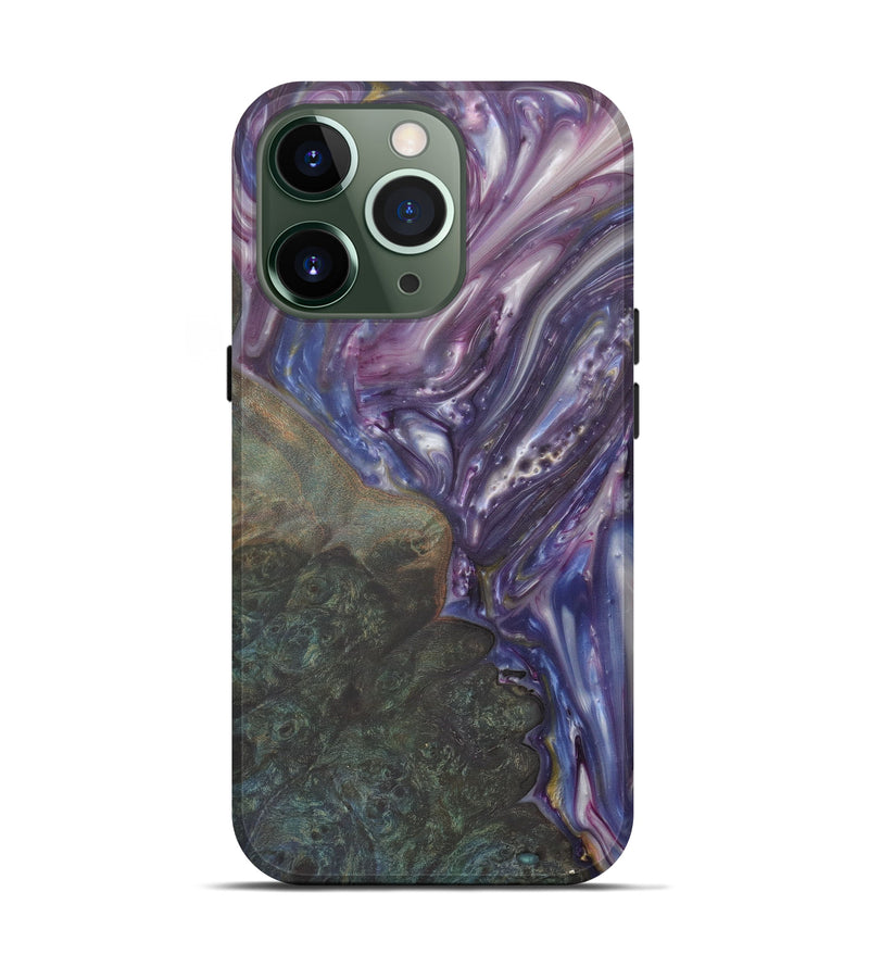 iPhone 13 Pro Wood+Resin Live Edge Phone Case - Guner (Purple, 574877)