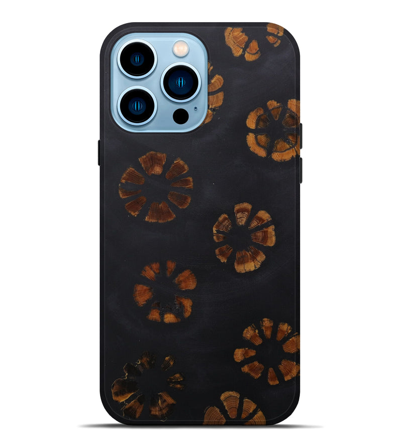 iPhone 14 Pro Max Wood+Resin Live Edge Phone Case - Yetty (Pure Black, 587061)