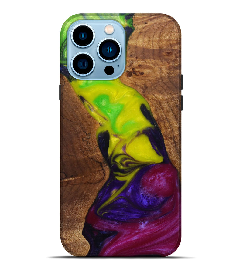 iPhone 14 Pro Max Wood+Resin Live Edge Phone Case - Terrell (Purple, 585605)