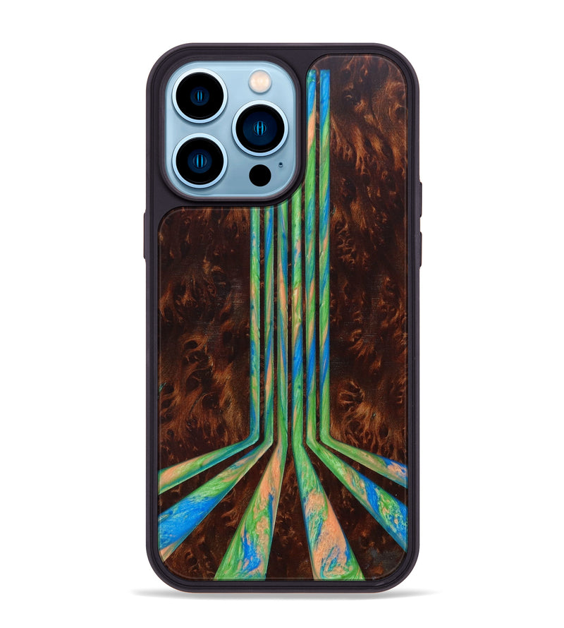 iPhone 14 Pro Max Wood+Resin Phone Case - Zander (Retro, 634850)