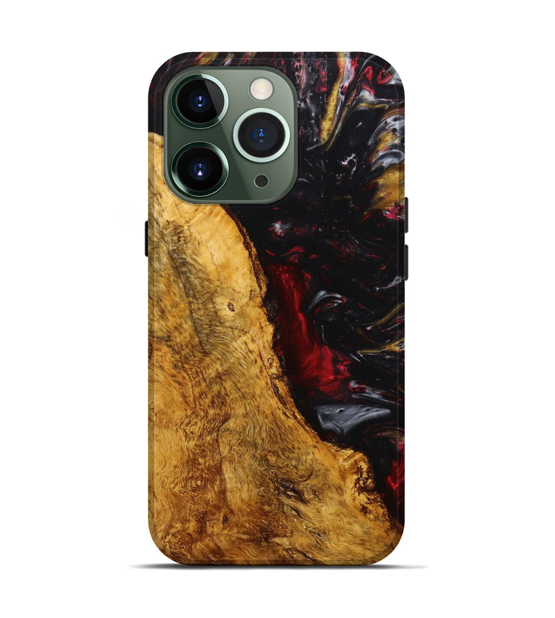 iPhone 13 Pro Wood+Resin Live Edge Phone Case - Andras (Red, 633244)