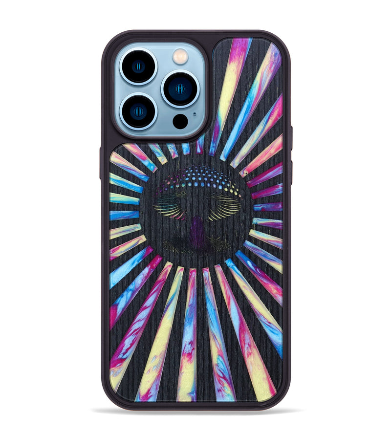 iPhone 14 Pro Max Wood+Resin Phone Case - Crystal (Retro, 634680)