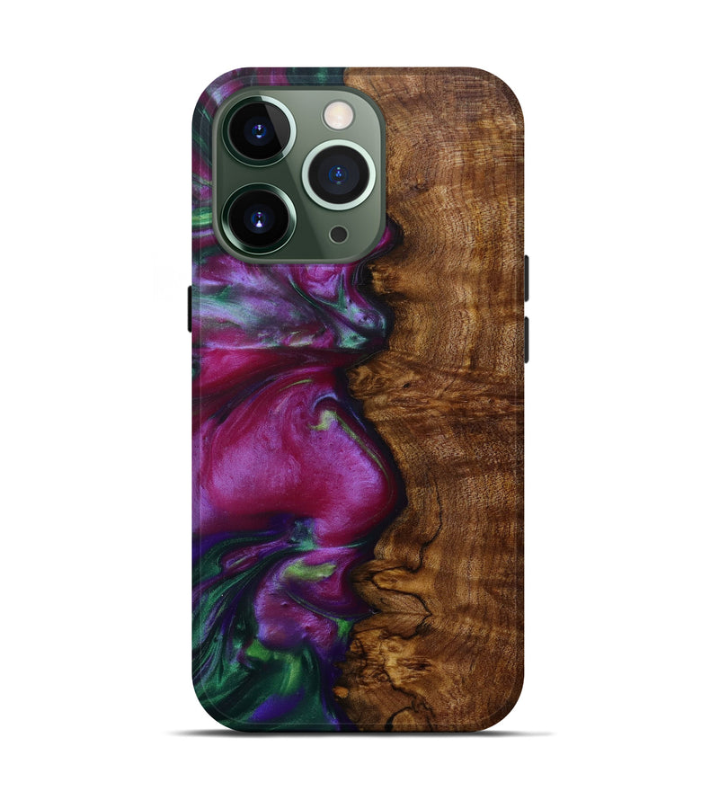 iPhone 13 Pro Wood+Resin Live Edge Phone Case - Zouheir (Purple, 586110)