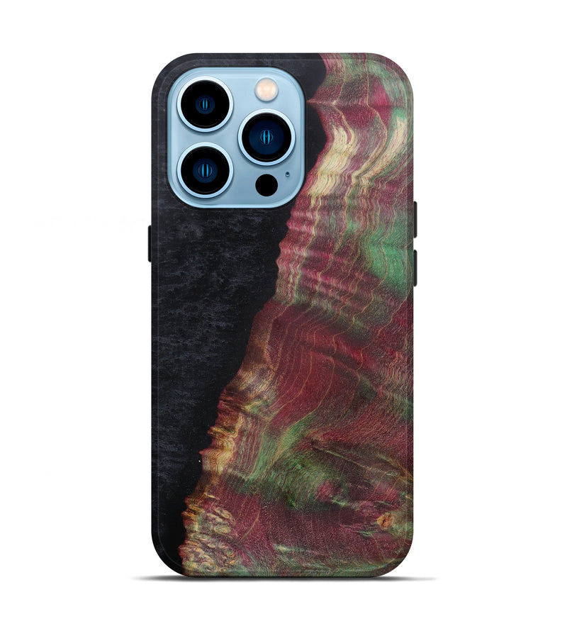 iPhone 14 Pro Wood+Resin Live Edge Phone Case - Cristal (Pure Black, 586749)