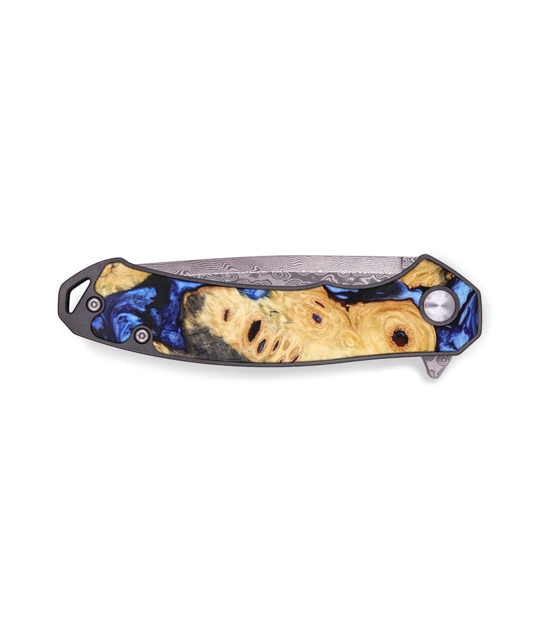 EDC Wood+Resin Pocket Knife - Agnes (Blue, 636345)
