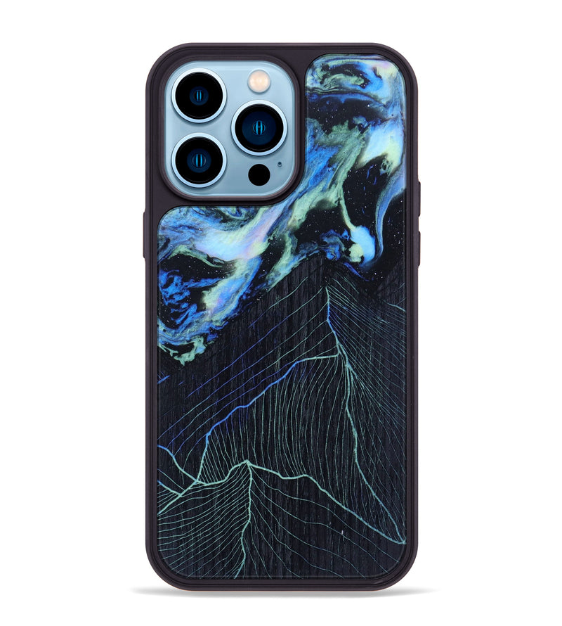 iPhone 14 Pro Max Wood+Resin Phone Case - Jakai (Aurora, 618507)