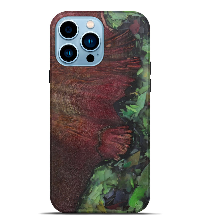 iPhone 14 Pro Max Wood+Resin Live Edge Phone Case - Oue (Confetti, 584098)