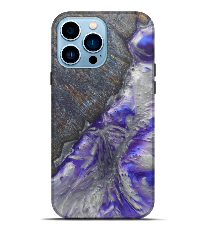 iPhone 14 Pro Max Wood+Resin Live Edge Phone Case - Wilf (Purple, 590637)