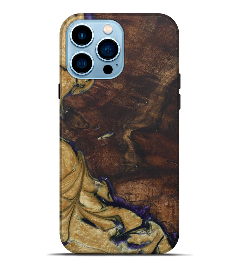 iPhone 14 Pro Max Wood+Resin Live Edge Phone Case - Ilka (Purple, 580054)