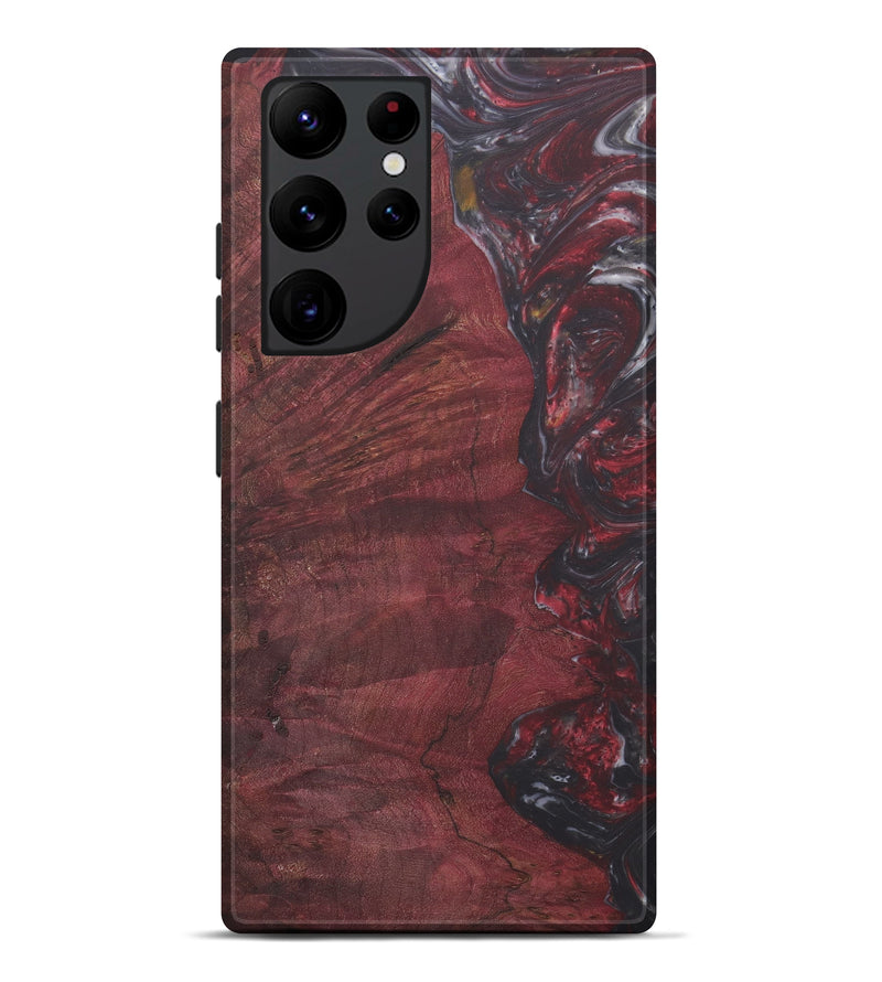 Galaxy S22 Ultra Wood+Resin Live Edge Phone Case - Drucy (Dark Red, 571569)