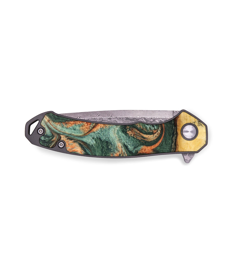EDC Wood+Resin Pocket Knife - Mark (Green, 636487)
