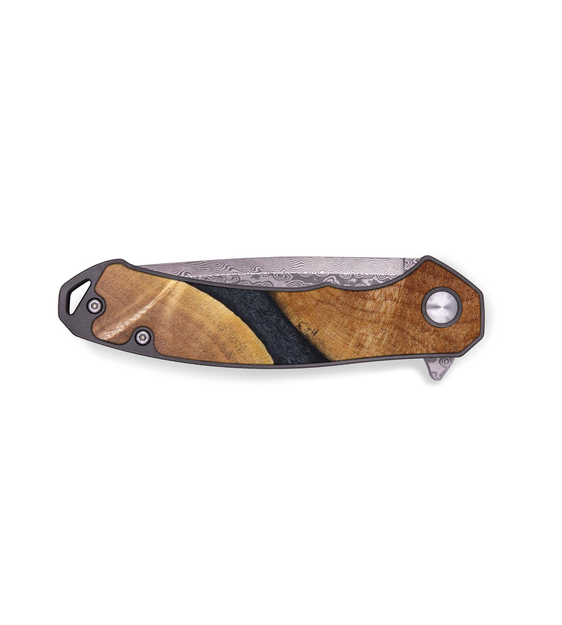 EDC Wood+Resin Pocket Knife - Wendi (Black & White, 636346)