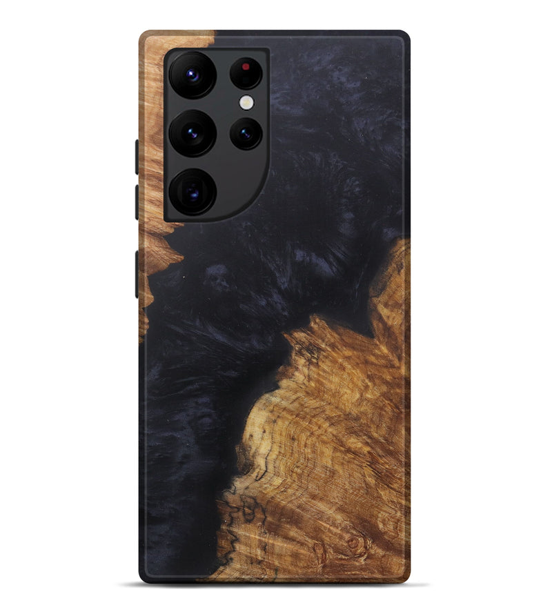 Galaxy S22 Ultra Wood+Resin Live Edge Phone Case - Natasha (Pure Black, 581723)