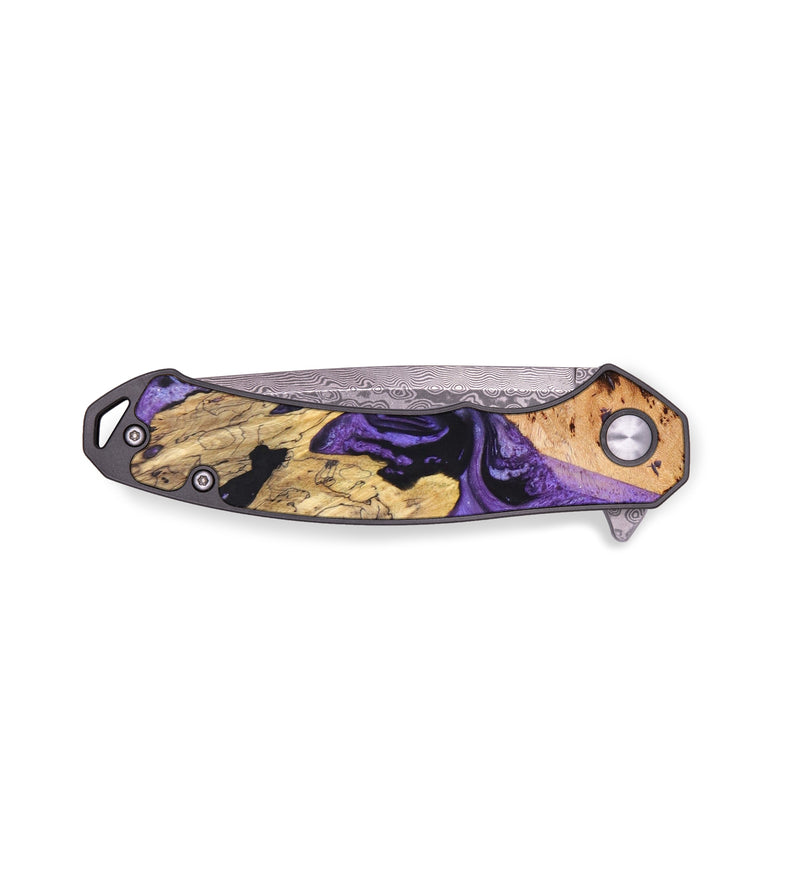 EDC Wood+Resin Pocket Knife - Gia (Purple, 636442)