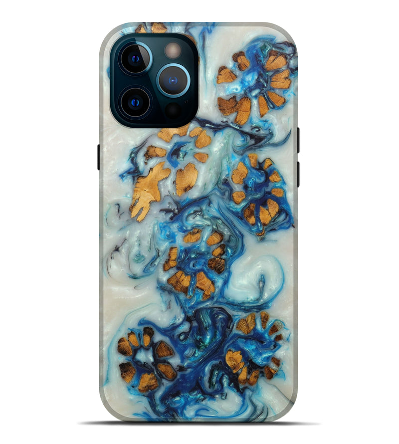 iPhone 12 Pro Max Wood+Resin Live Edge Phone Case - Rachael (Light Blue, 586739)