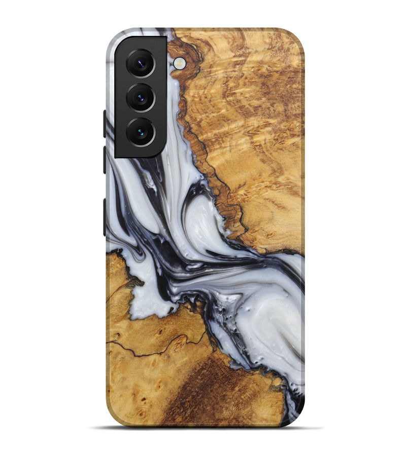 Galaxy S22 Plus Wood+Resin Live Edge Phone Case - Lacie (Black & White, 581224)