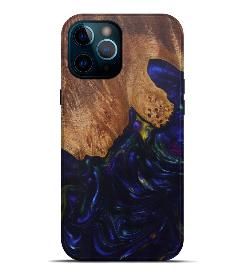 iPhone 12 Pro Max Wood+Resin Live Edge Phone Case - Kieran (Dark Blue, 571544)