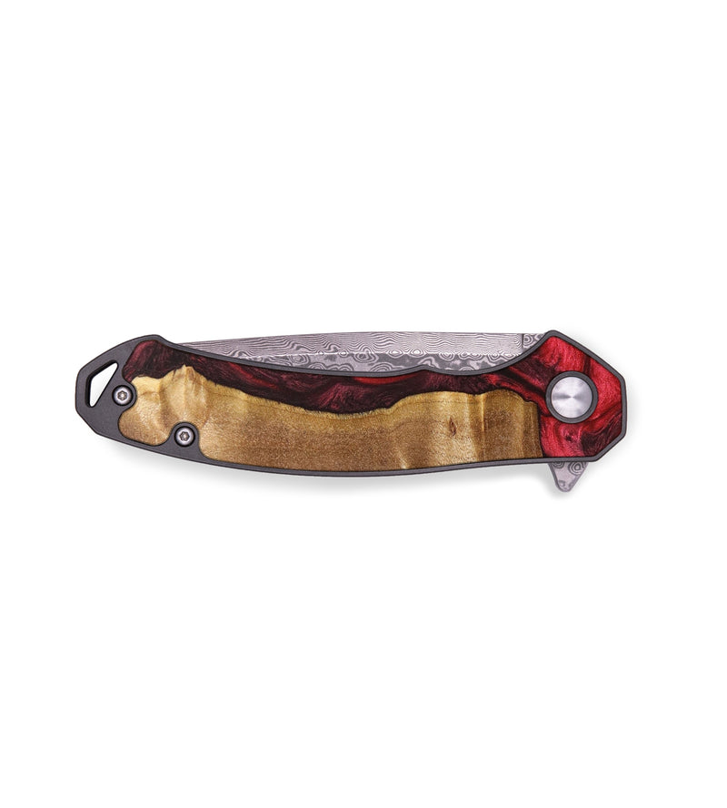 EDC Wood+Resin Pocket Knife - Darlene (Red, 640006)