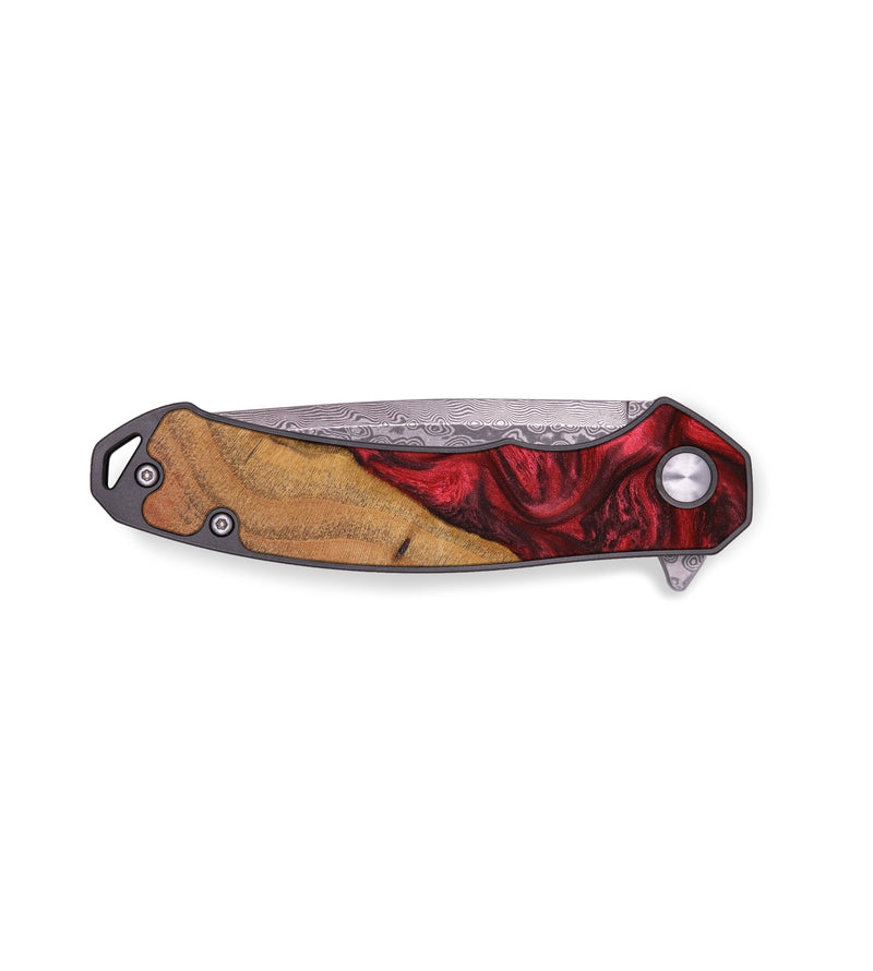 EDC Wood+Resin Pocket Knife - Jeannine (Red, 640005)