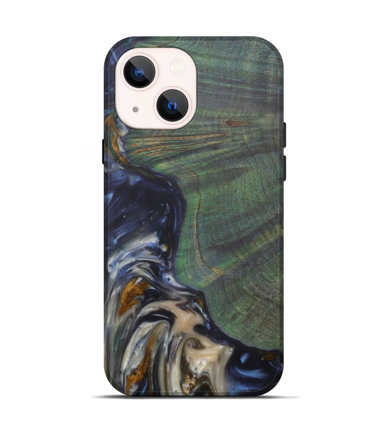 iPhone 13 Wood+Resin Live Edge Phone Case - Amparo (Dark Blue, 576762)